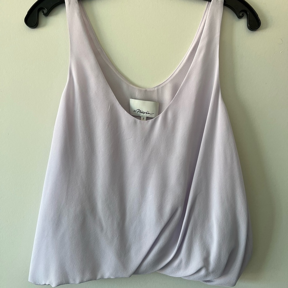 3.1 Philip Lim Bubble Hem Crop Tank in Lilac